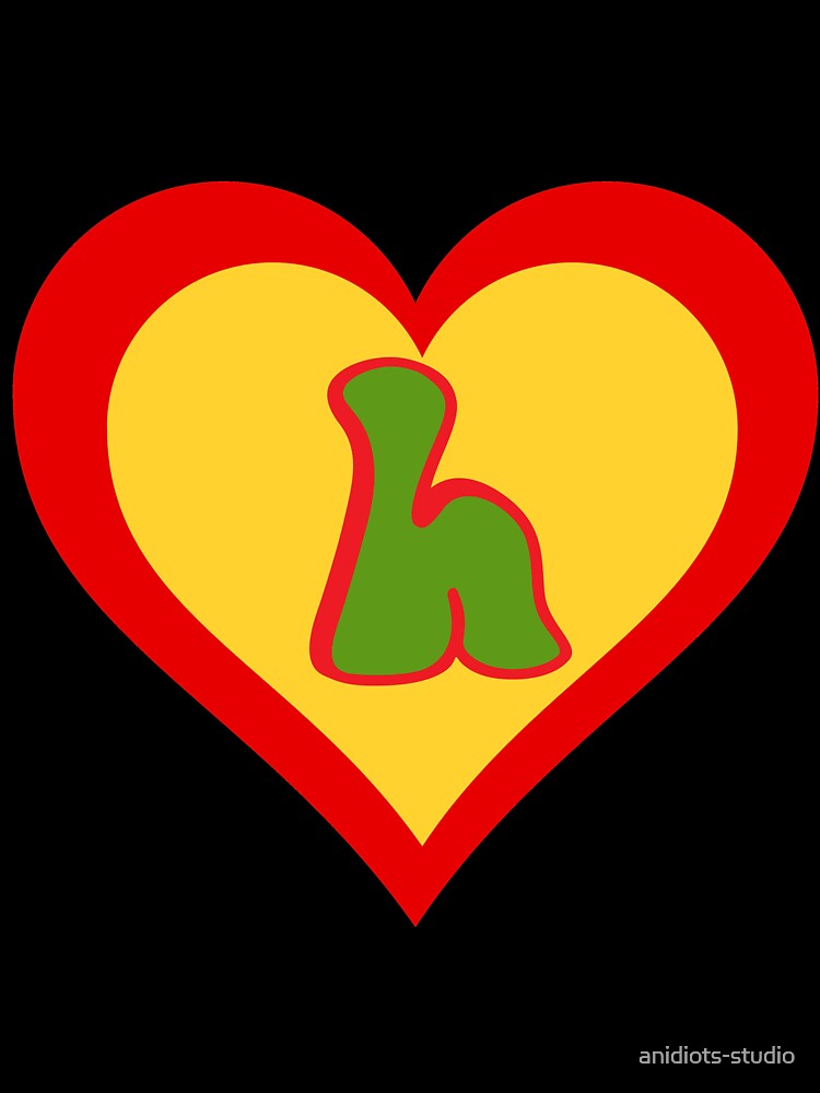 Heart in multicolor design with h in centre... by anidiots-studio