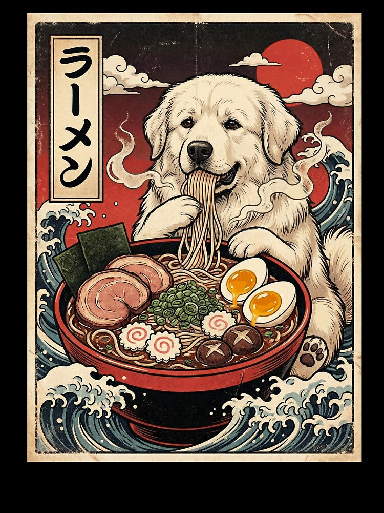 Vintage Great Pyrenees Ramen Japanese Kawaii Anime Dog Lover by TerryConnells