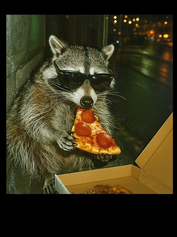 Raccoon Eating Pizza Vintage Meme by MelenebStore