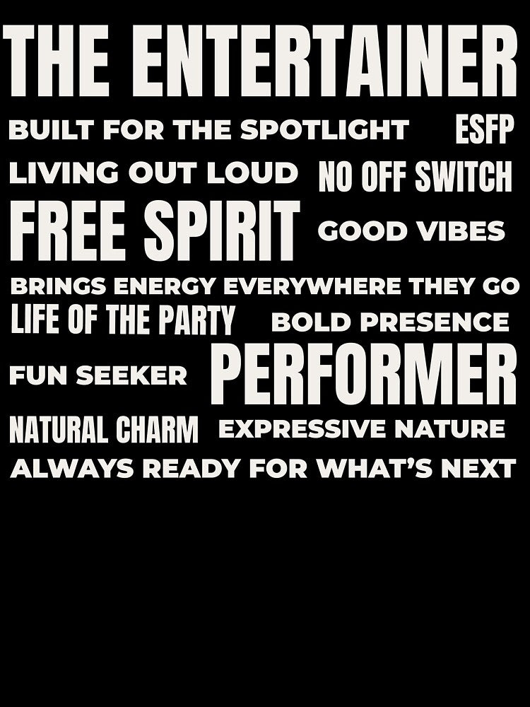 ESFP – THE ENTERTAINER TRAIT COLLAGE DESIGN | MBTI COLLAGE SERIES — ESFP PERSONALITY EDITION by WitLounge