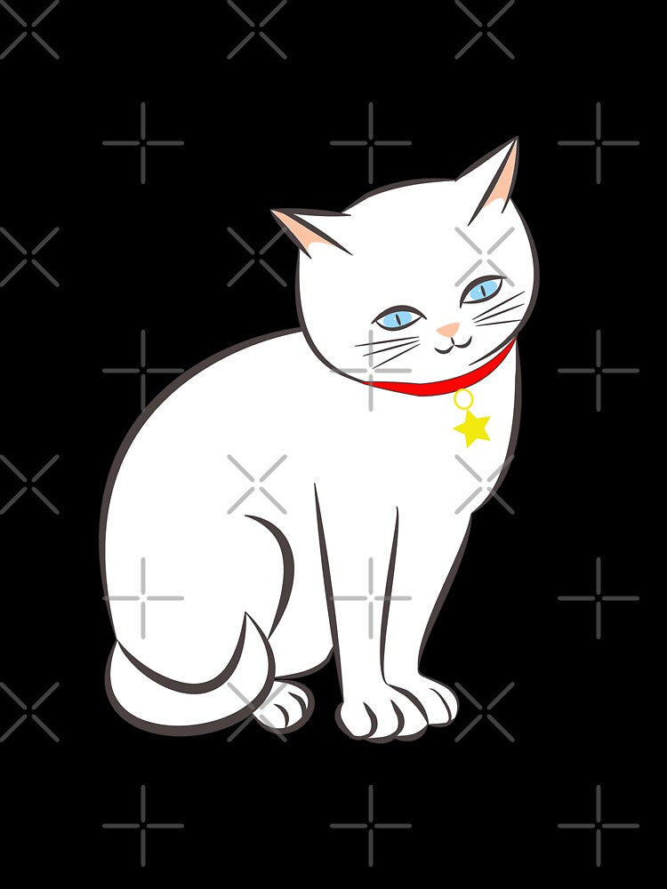 Cute White Kawaii Kitty Cat with Blue Eyes by lovelyandcute