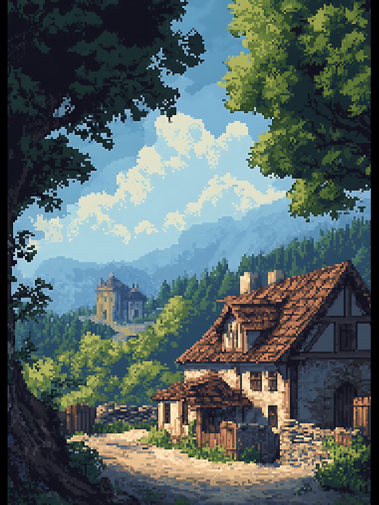 Medieval Pixel Art: 8-bit Fantasy Background by bapupa