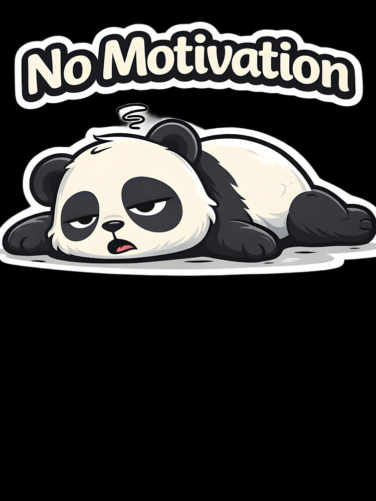 No Motivation Panda | Cute Lazy Panda Sticker by TheLazyVibe