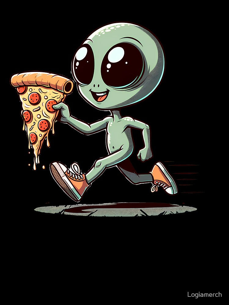 Funny Alien Pizza Lover by Logiamerch