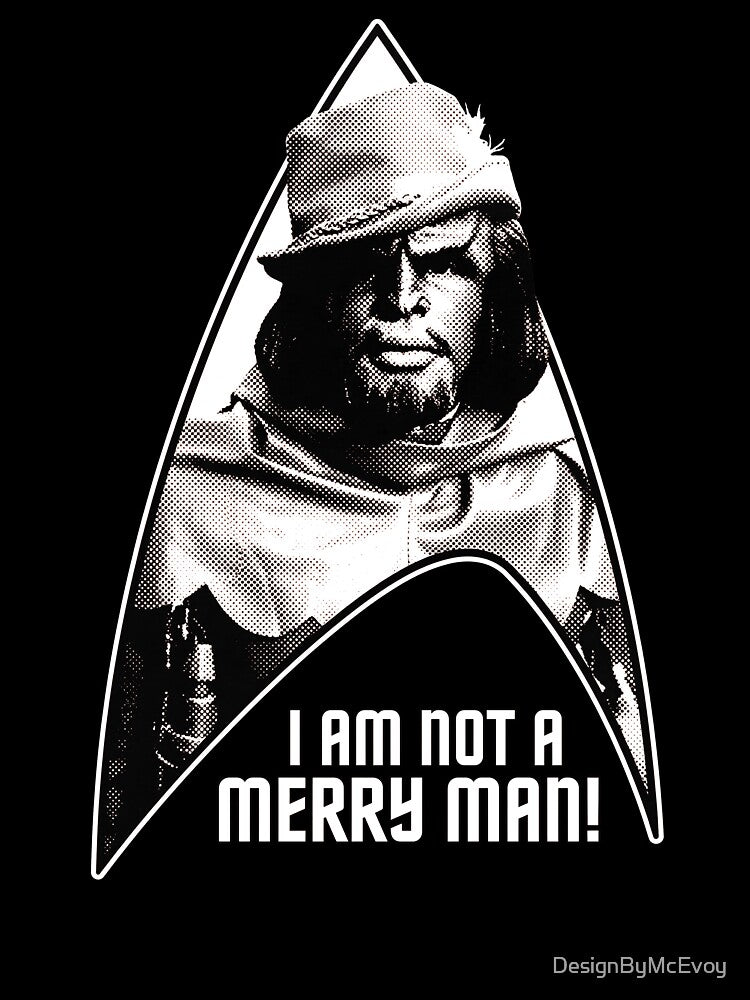I Am Not A Merry Man! 008 Black and White by DesignByMcEvoy
