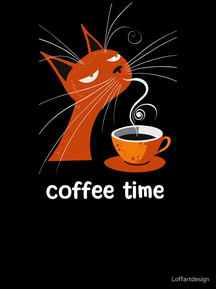 Coffee Time - Cat & Coffee illustration by Loffartdesign