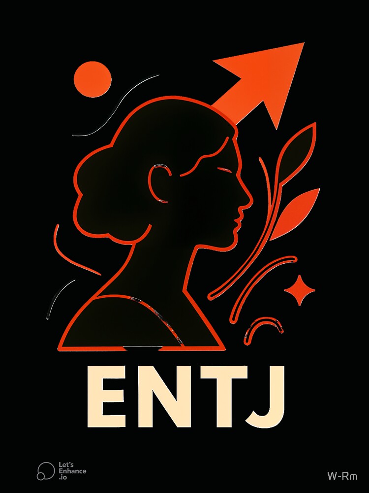 ENTJ Personality Abstract Art – MBTI Design (Center Print) by W-Rm