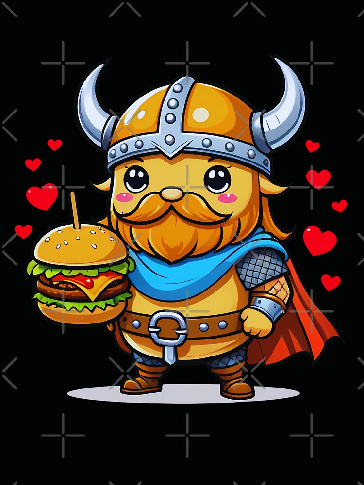 Viking Burger Lover, Kawaii Burger by saloui