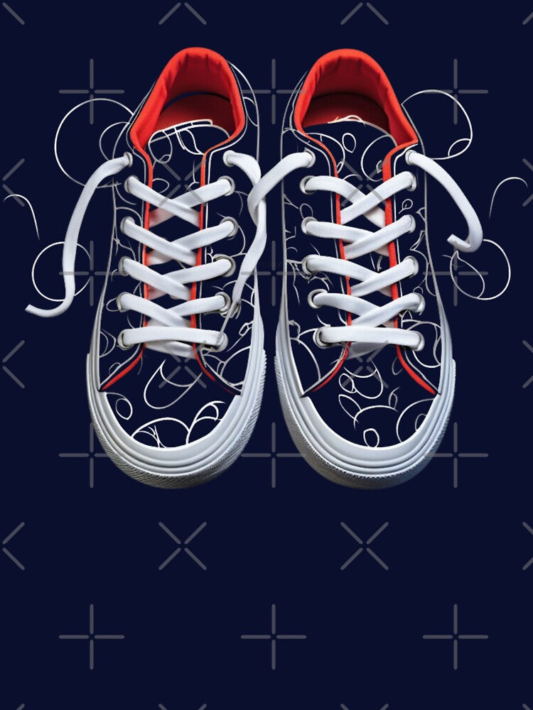 Sneakers trends fashion black red white cartoon animation by VibeStyleShop