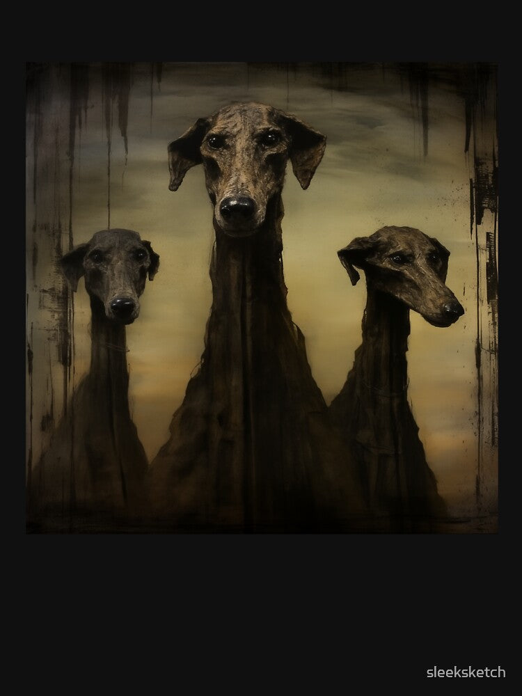 Darkk graphics with a greyhound dogs by Sleek Sketch Studio