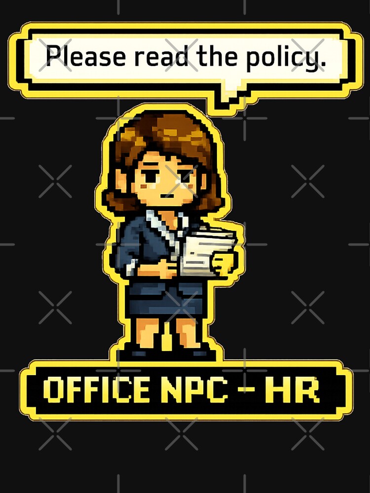 Office NPC - HR Edition Pixel Art Humor Design by HumanMess