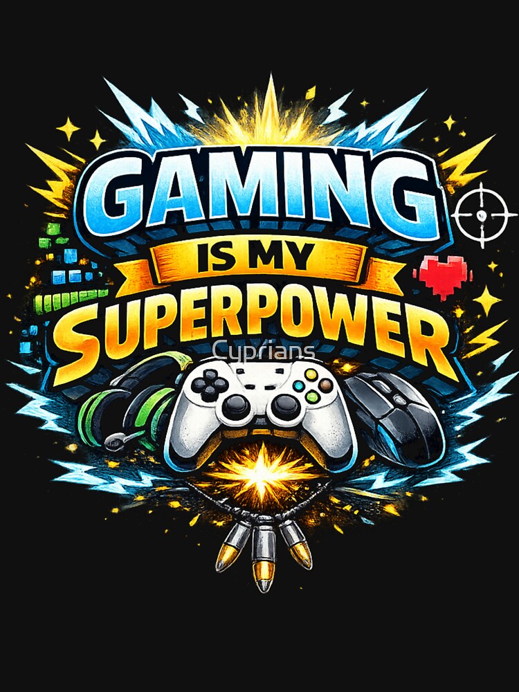 Gaming is my Superpower t-shirt by Cyprians