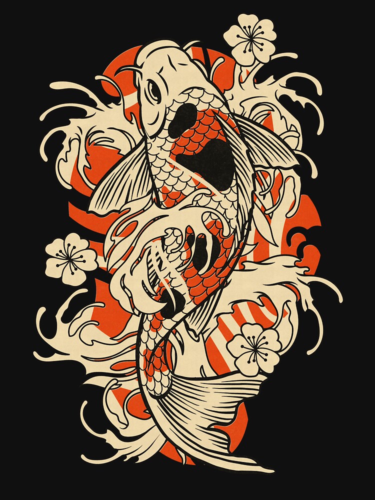 Vintage Red Koi Fish by edwardecho
