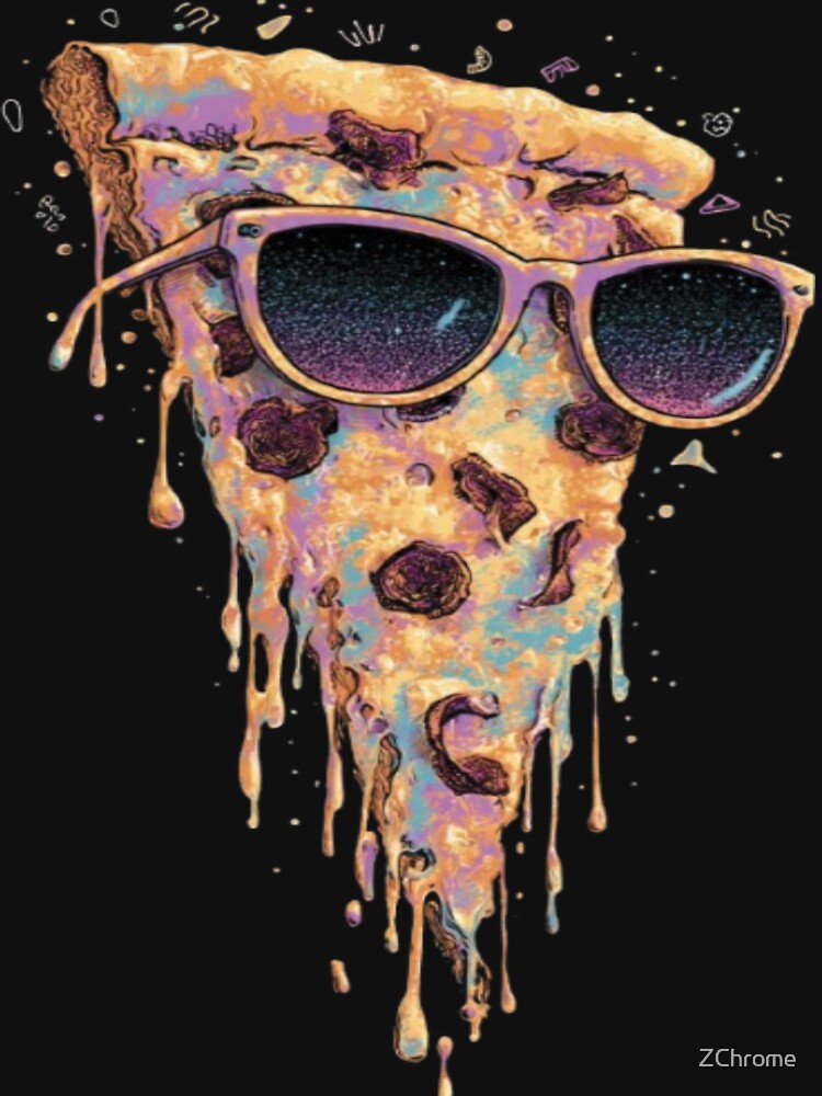 Cool Drippy Pizza Slice – Neon Sunglasses Pop Art by ZChrome