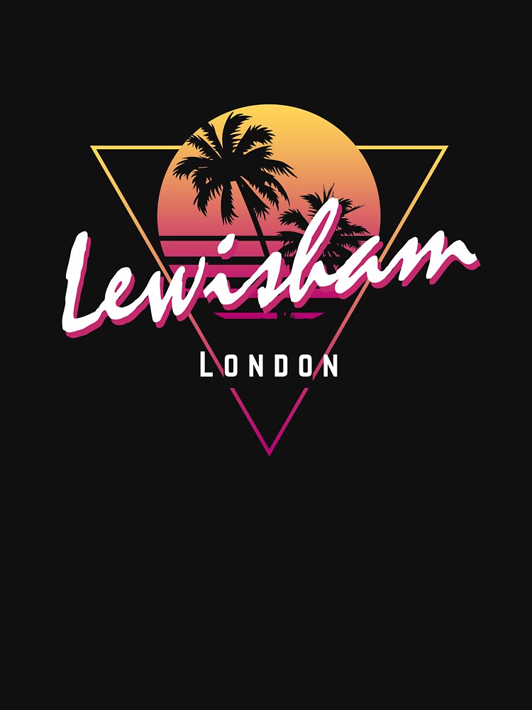 Funny 80s Retro Sunset 'Lewisham' London by dinosareforever