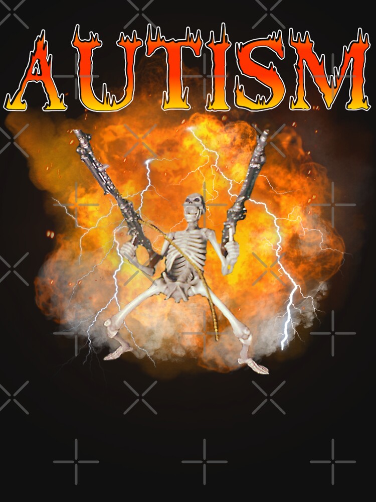 Autism Skeleton with Machine Gun Meme by shoyy
