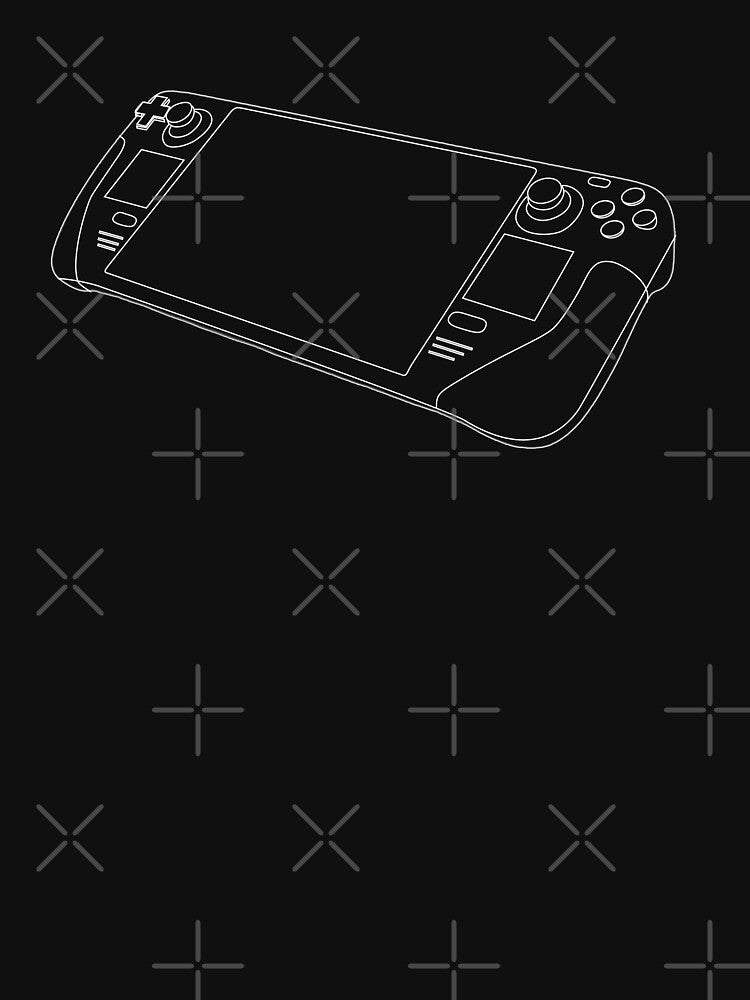 Steamdeck - Handheld Game Console - White Outline by RetroGDesigns