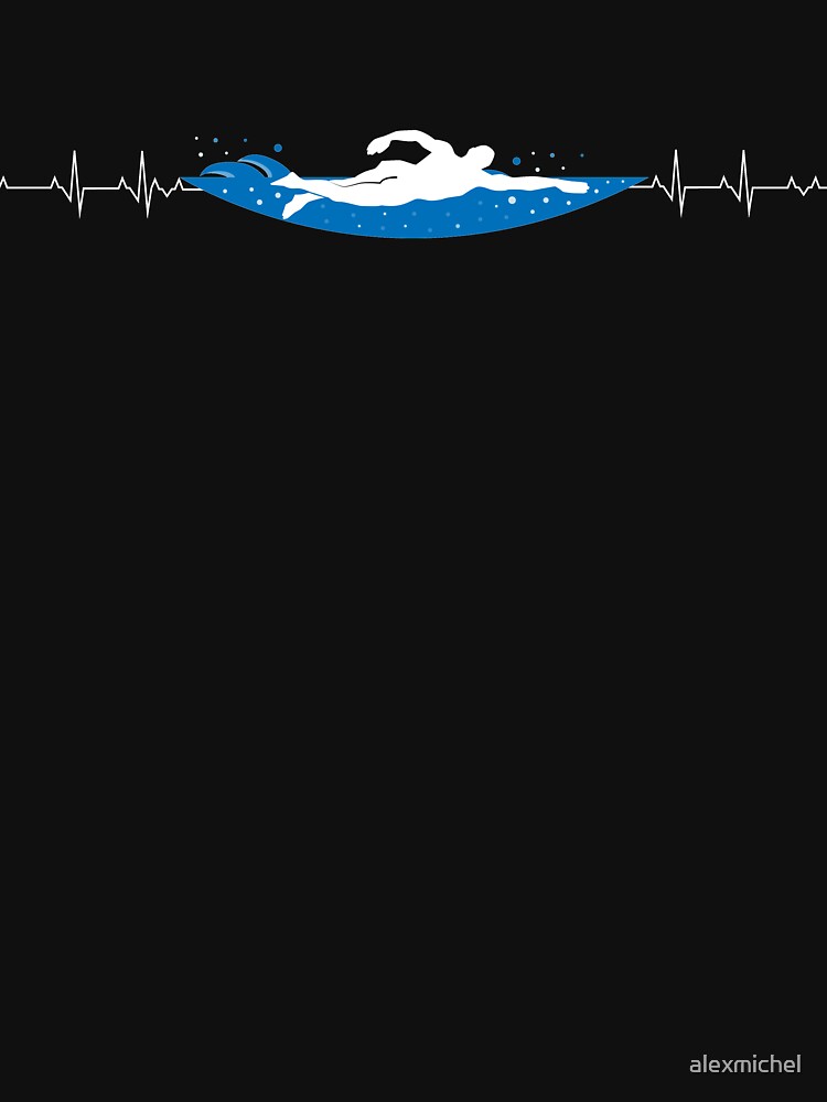 Swimming HeartBeat - Funny Swimmer by Captain Mood