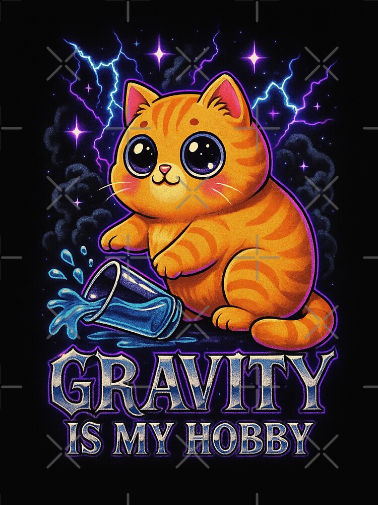 Kawaii Chaos Cat – Gravity Is My Hobby by catastrocat