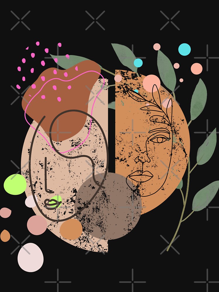 Boho Style Two Woman Face by ARTCLAYSTO