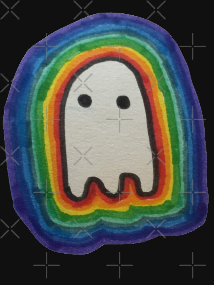 Cute Rainbow Geeky Ghost | GEEKS IN OTHER WORLDS by Le Plus Three