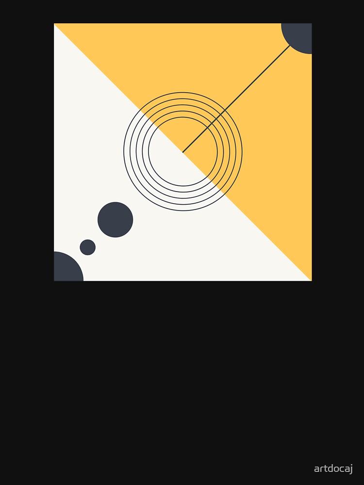 The Alignment - Mustard Yellow and Charcoal Geometric Abstract by artdocaj