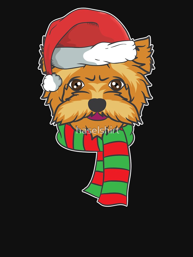 Funny Christmas Dog Xmas Santa Yorkshire Holiday Gift by haselshirt