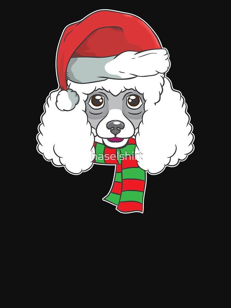 Funny Christmas Dog Xmas Santa Poodle Holiday Gift by haselshirt