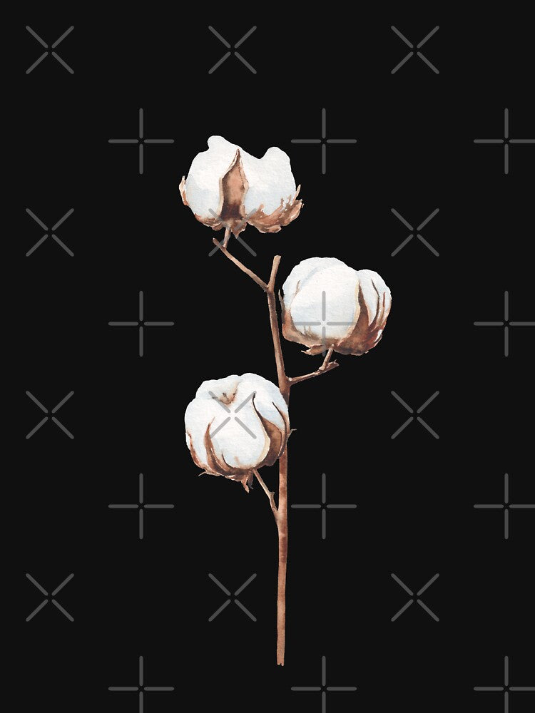 Cotton branch illustration by InnaPatiutko