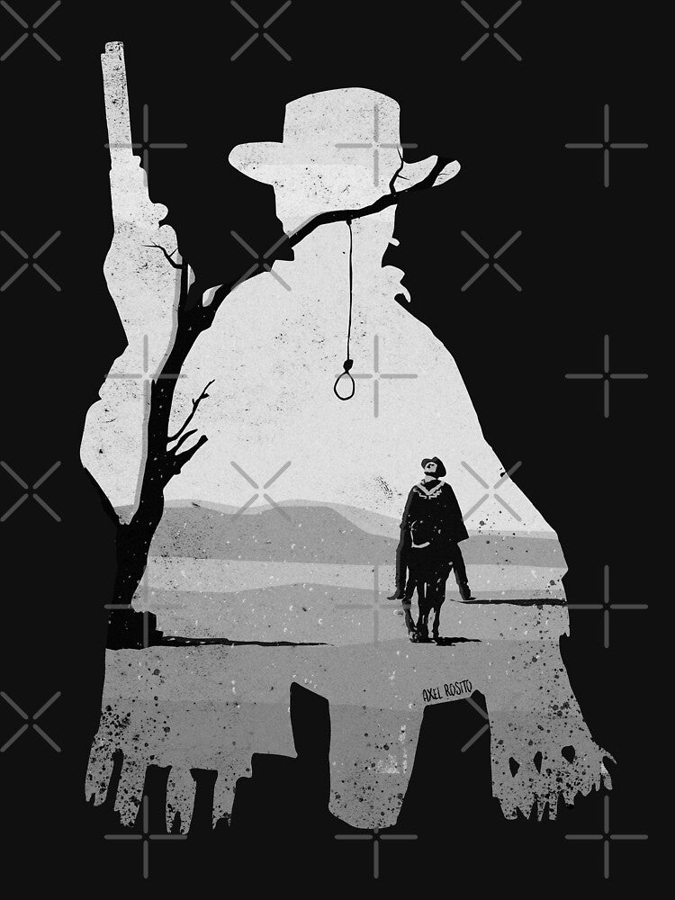 A Fistful of Dollars Collage silhouette illustration by Axel Rosito for Burro! by burrotees