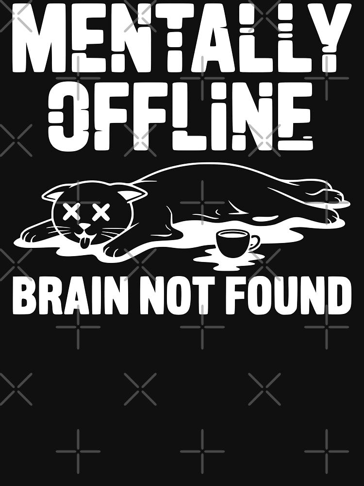 Brain Not Found - Minimalist Streetwear Cat by MavtM