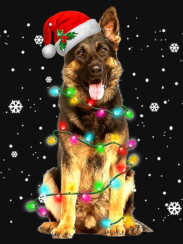 German Shepherd Dog Tree Christmas Sweater Xmas Dogs by JacalynVick