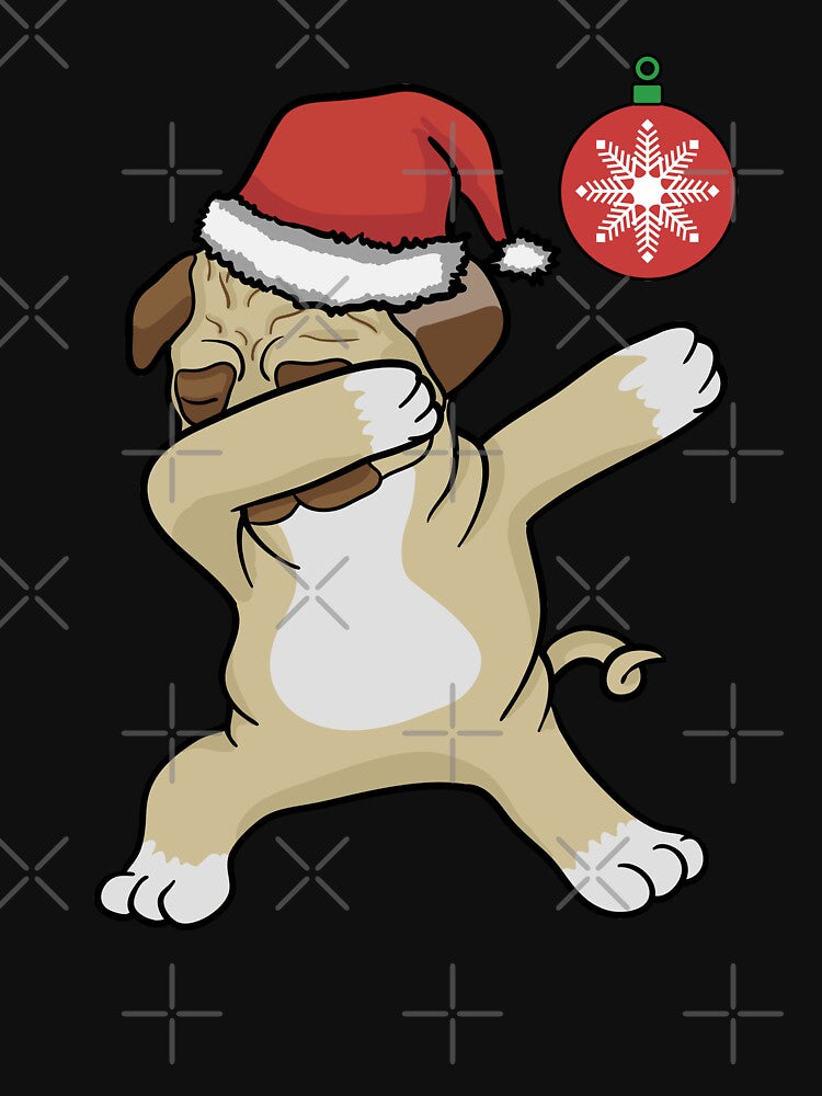 Cute Dabbing Pug Dog Owner Christmas Ball Winter Holiday Season Furbaby Pet Canine Animal Lover Breeder Dab by VollLaser