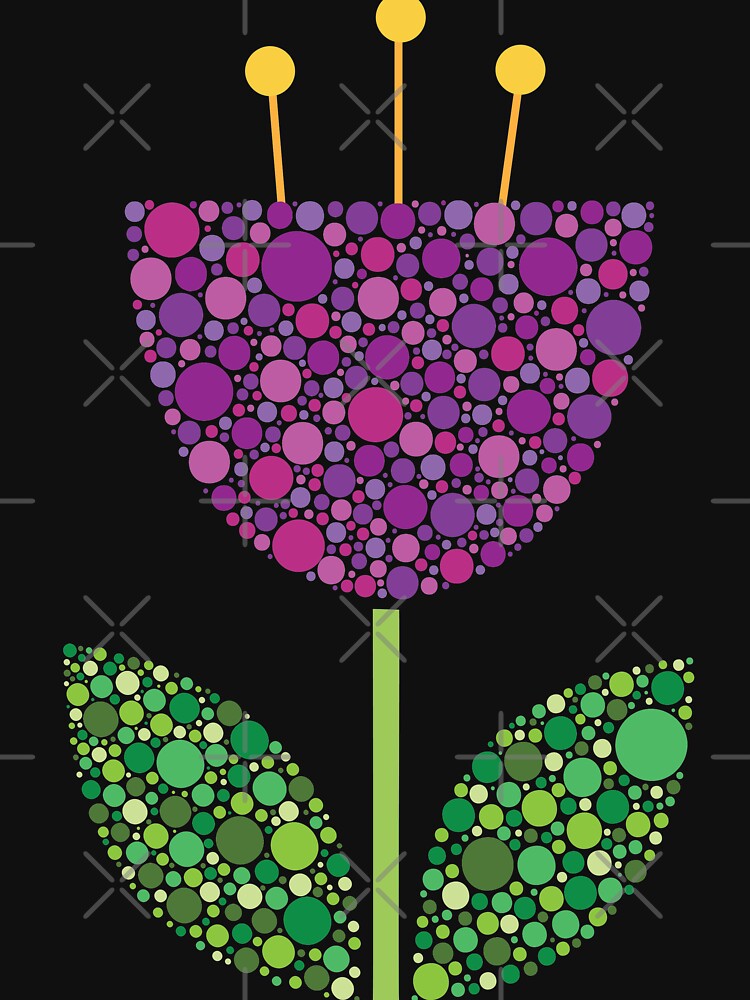 Purple Retro Dot Flower by kjeppson