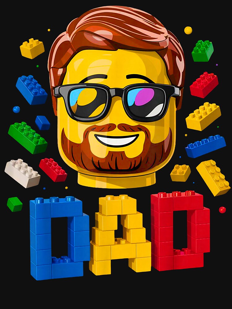 Dad Master Builder Building Bricks Blocks Father's Day Pixel Gamer by b3ida-zl