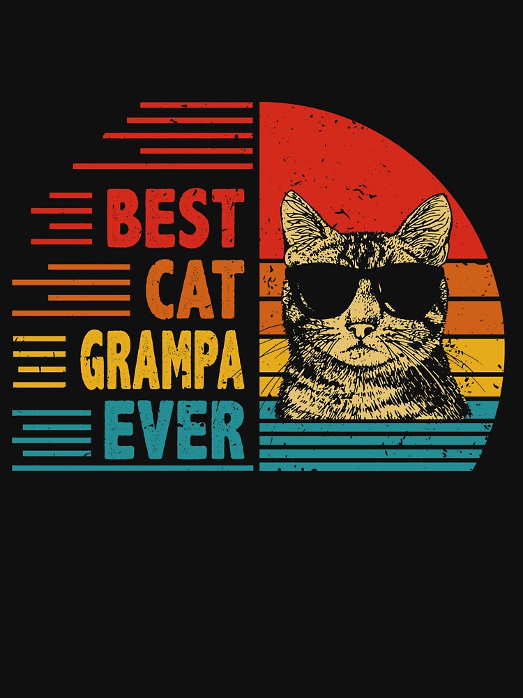 Vintage Retro Best Cat Grampa Ever Funny Cat Lover Father's Day Gift by EdwinaEmmanoiCo