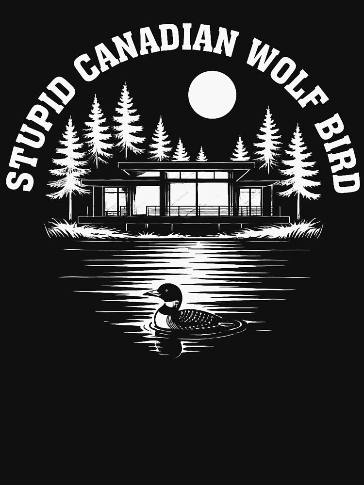 Stupid Canadian Wolf Bird LGBT Pride Sarcastic Animal Meme Graphic by ROUFTOOP