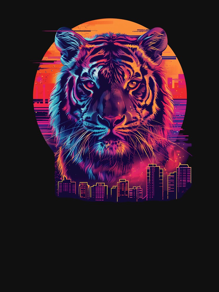 Neon Urban Tiger Illustration by AIStudioProject