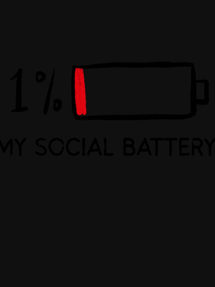 Funny Introvert, Social Battery Low Long Sleeve T-Shirt by MigueldeO5