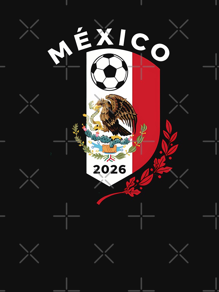 Mexico Emblem World Cup Soccer 2026 Football Crew T-Shirt_83050167 by rattiya2009