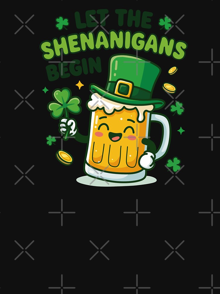 Let the Shenanigans Begin – Funny St Patrick’s Beer Mug by Xatutik.art