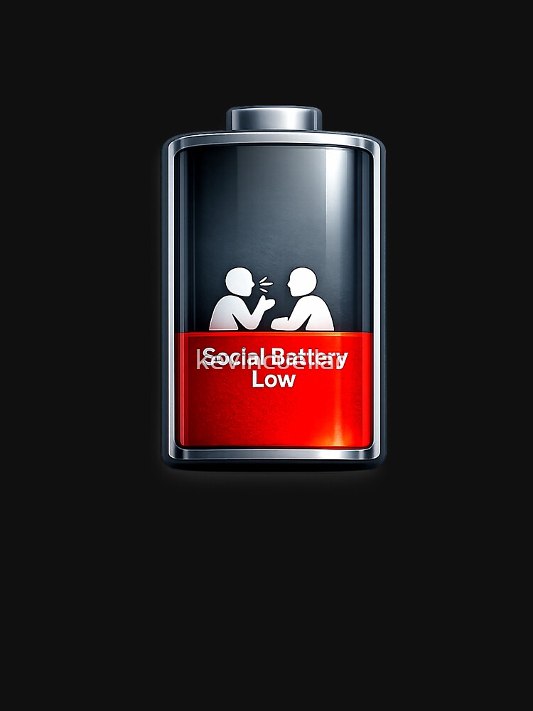 Social Battery Low - Introvert Mood Funny Design Premium Tri-Blend T-Shirt by kevincuellar