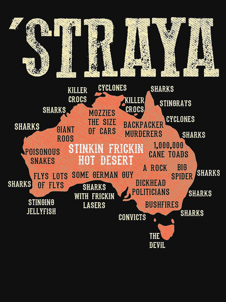 Vintage Aussie Day Straya Australia Map G_x27_day Mate Outback Essential by GypsyCuriosity