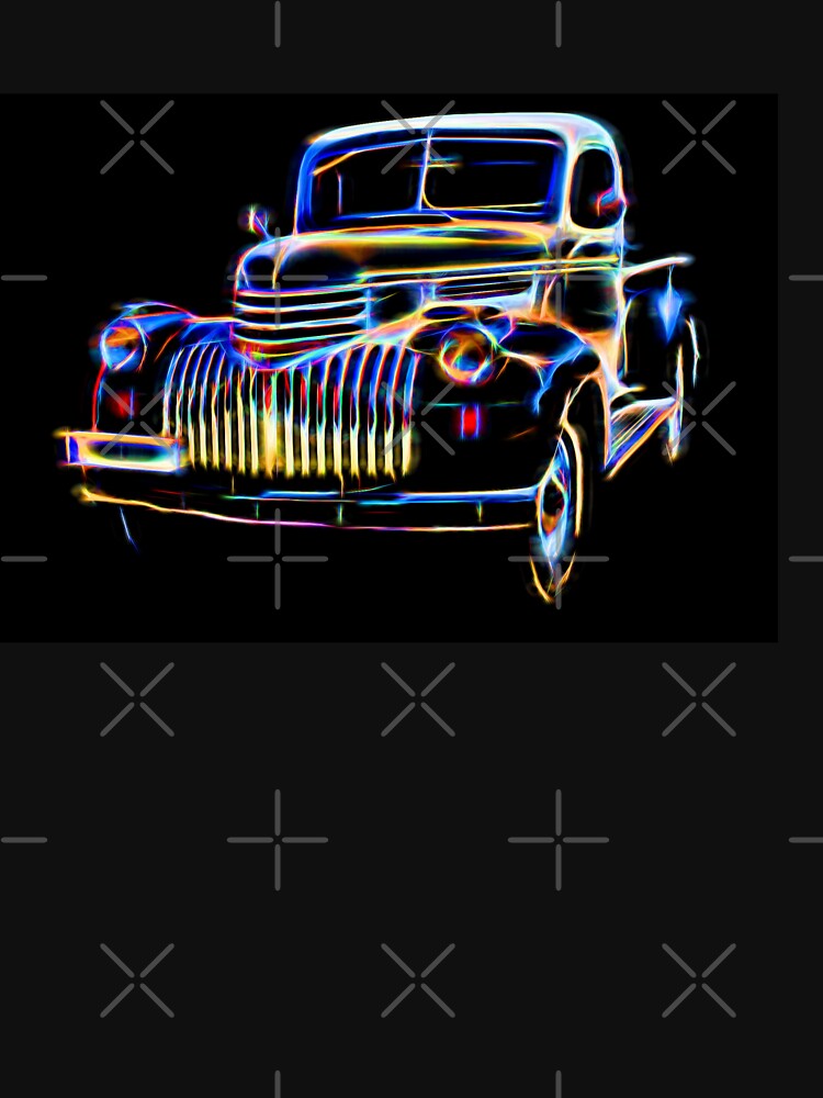 Neon Vintage Chevrolet Pickup Truck Classic Car Art by Moriarty's Digital Visions
