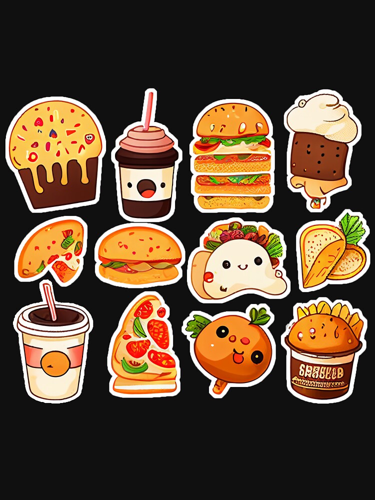 #6 Cute happy food sticker pack by KawaiiFoodArt