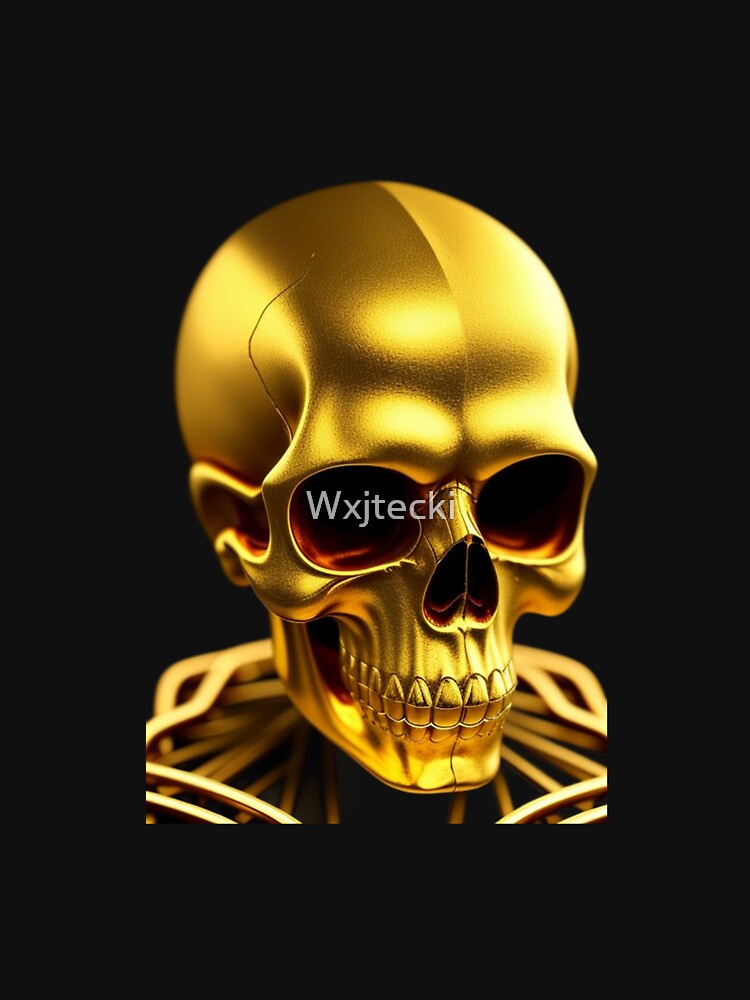 neon gold skull by Wxjtecki