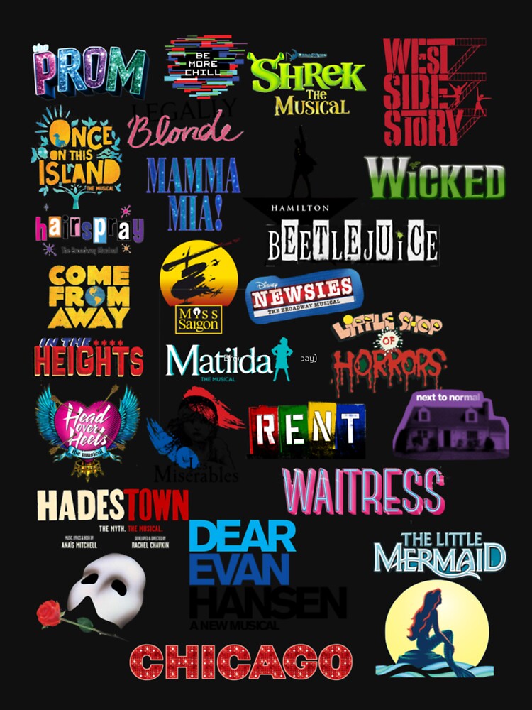 Musical Theater Sticker Shirt Inspired by Broadway Shows by JOSEPHINTANA