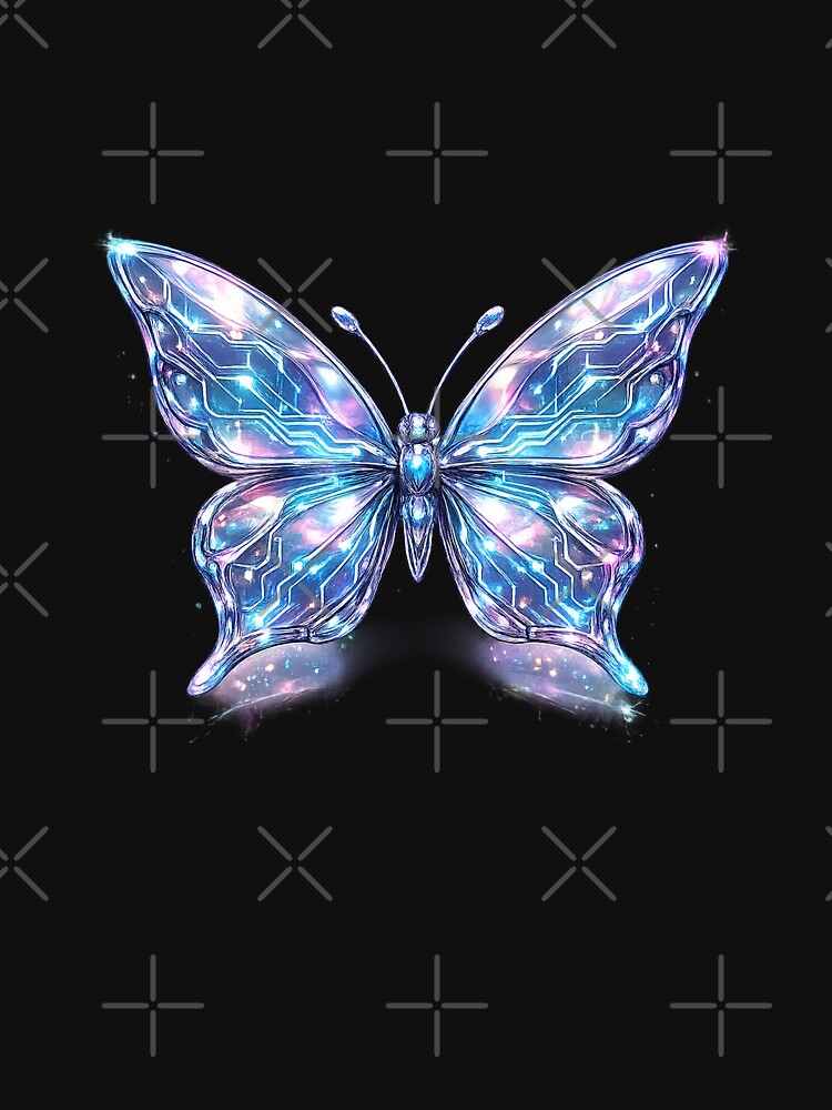 Y2K Cyber-Butterfly - Futuristic Chrome Aesthetic by Bratak
