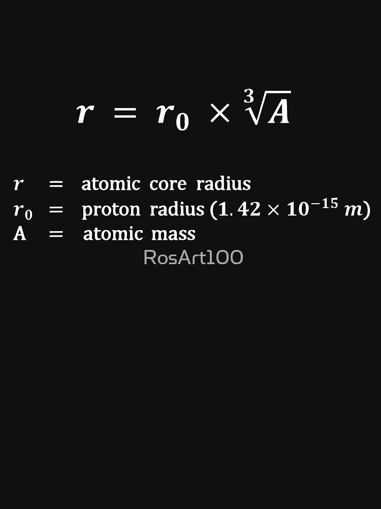 Formula, atomic core radius, white by RosArt100