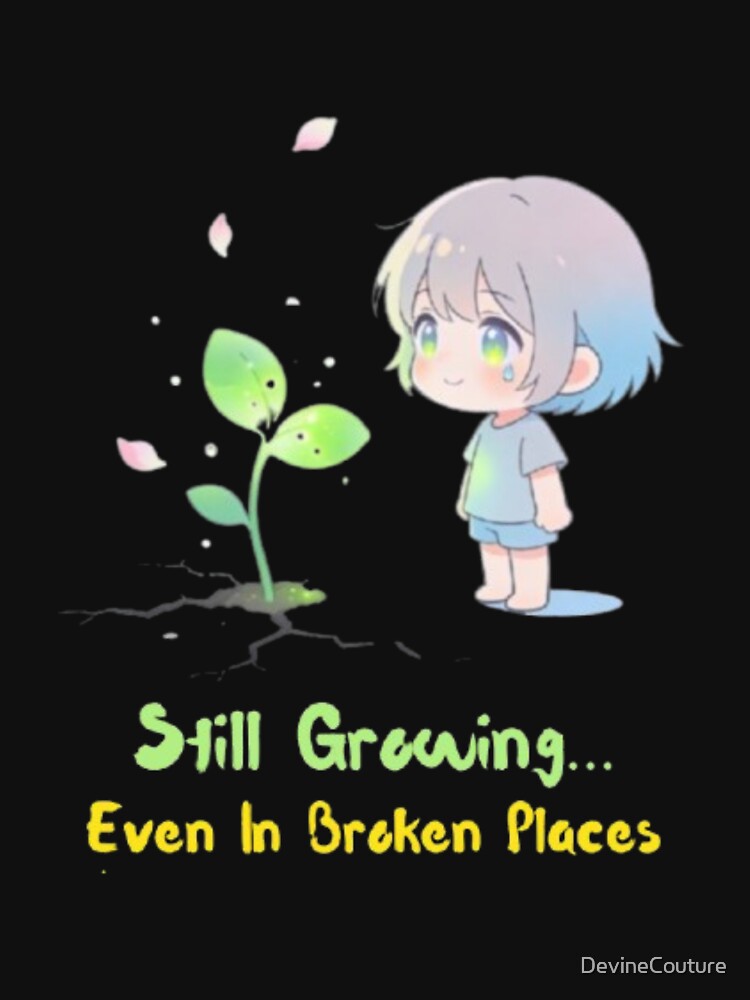 Still Growing Even In Broken Places | Cute Healing Anime Aesthetic T-Shirt by DevineCouture